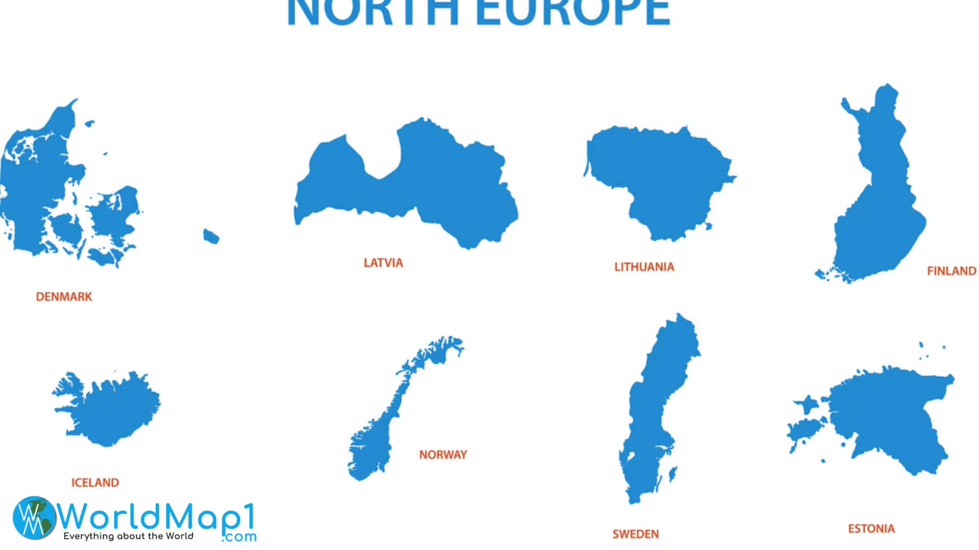 Lettland und Nordeuropa Länderkarte